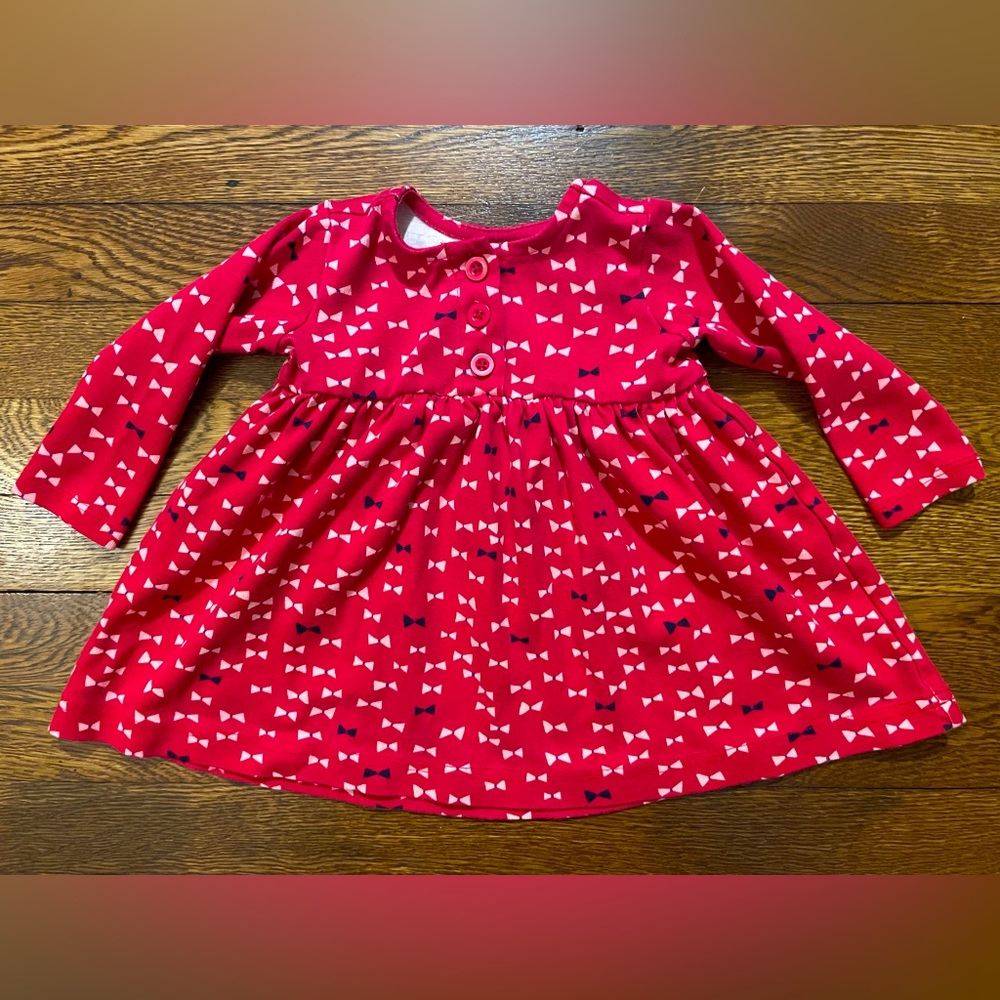 Hanna Andersson Red Bow Twirl Dress Size 75 cm or 12-18 Months